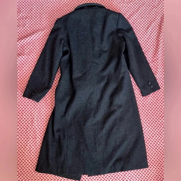 Adolfo Classics Full Length Coat Double Breasted Black Wool Size 6P - Picture 2 of 9